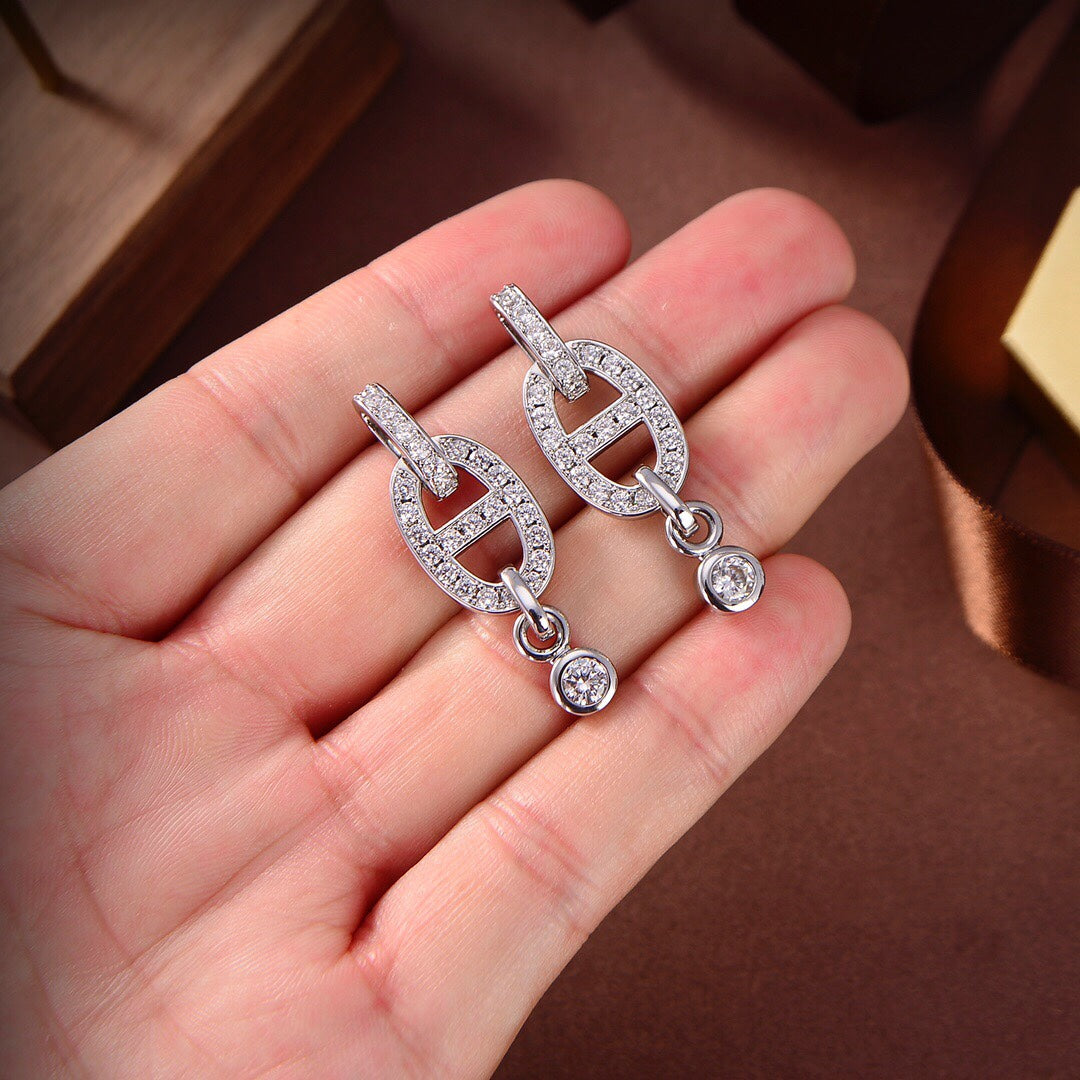 [Select]HM CHAINE DIAMOND EARRINGS