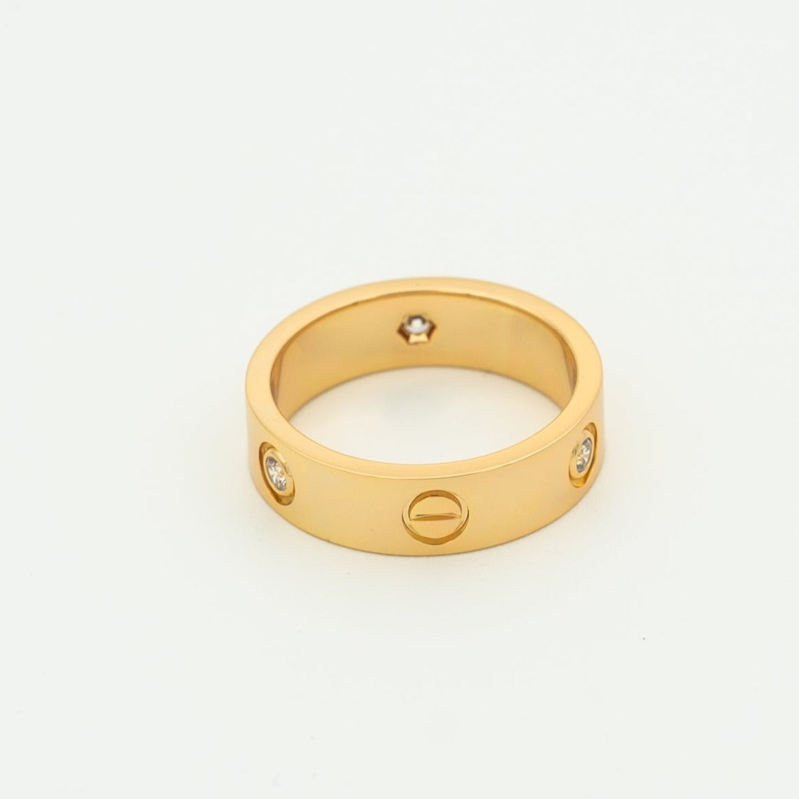 [Select]LOVE RING 5.5MM 3 DIAMONDS PINK GOLD
