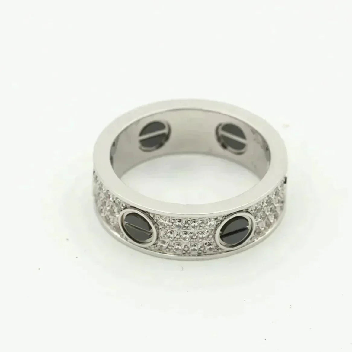 [Select]LOVE RING 5.5MM DIAMONDS PAVED CERAMIC