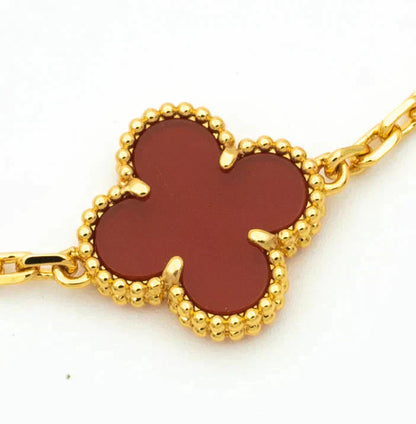 [Select] CLOVER 5 MOTIF RED CORNELIAN BRACELET COLLECTION