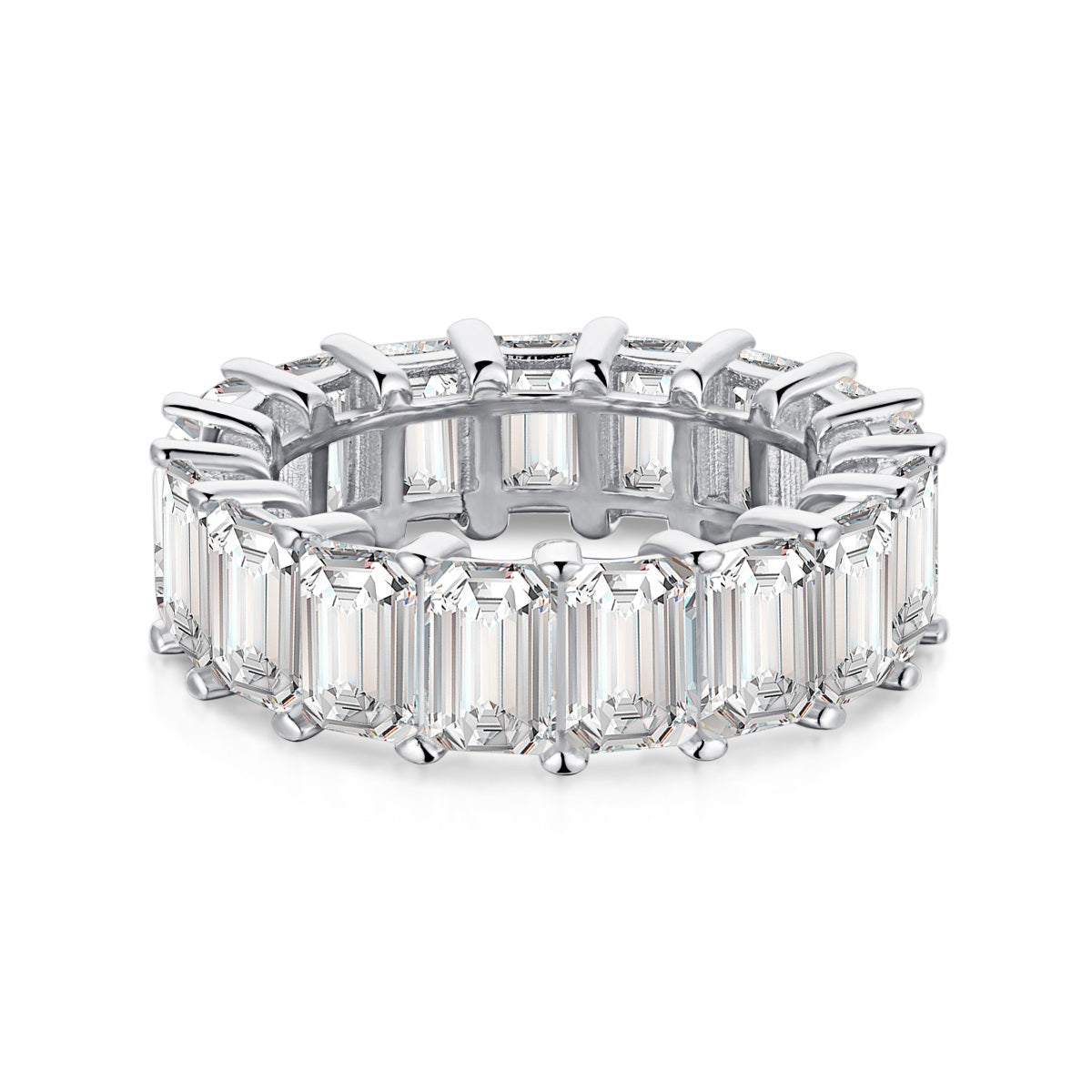 [select Jewelry]0.75 Carat Elegant Emerald Cut Tennis Ring