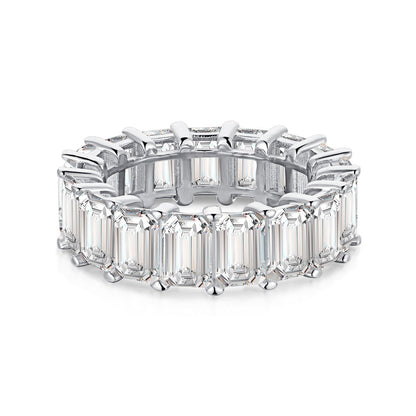 [select Jewelry]0.75 Carat Elegant Emerald Cut Tennis Ring