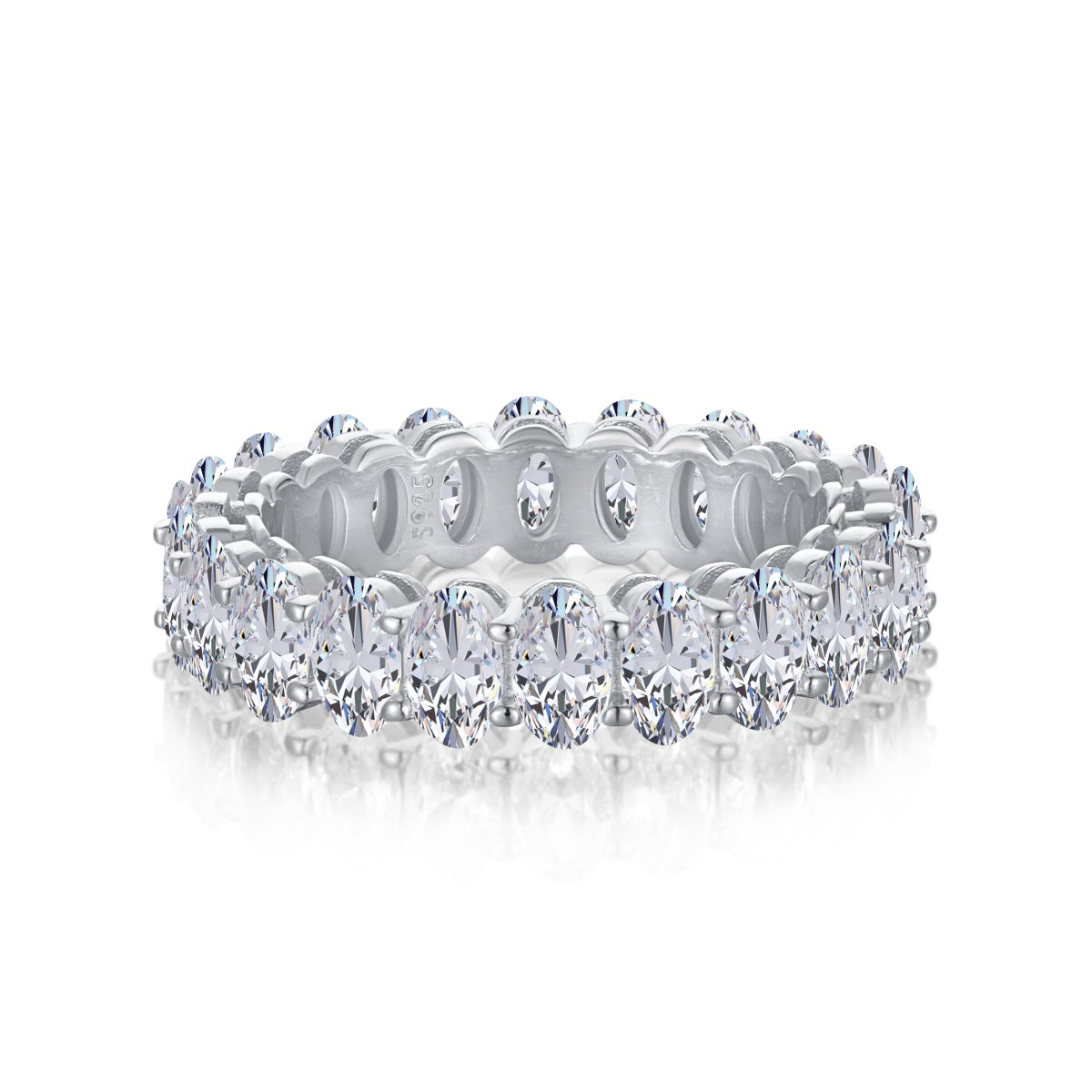 [select Jewelry]Ornate Oval Cut Tennis Ring