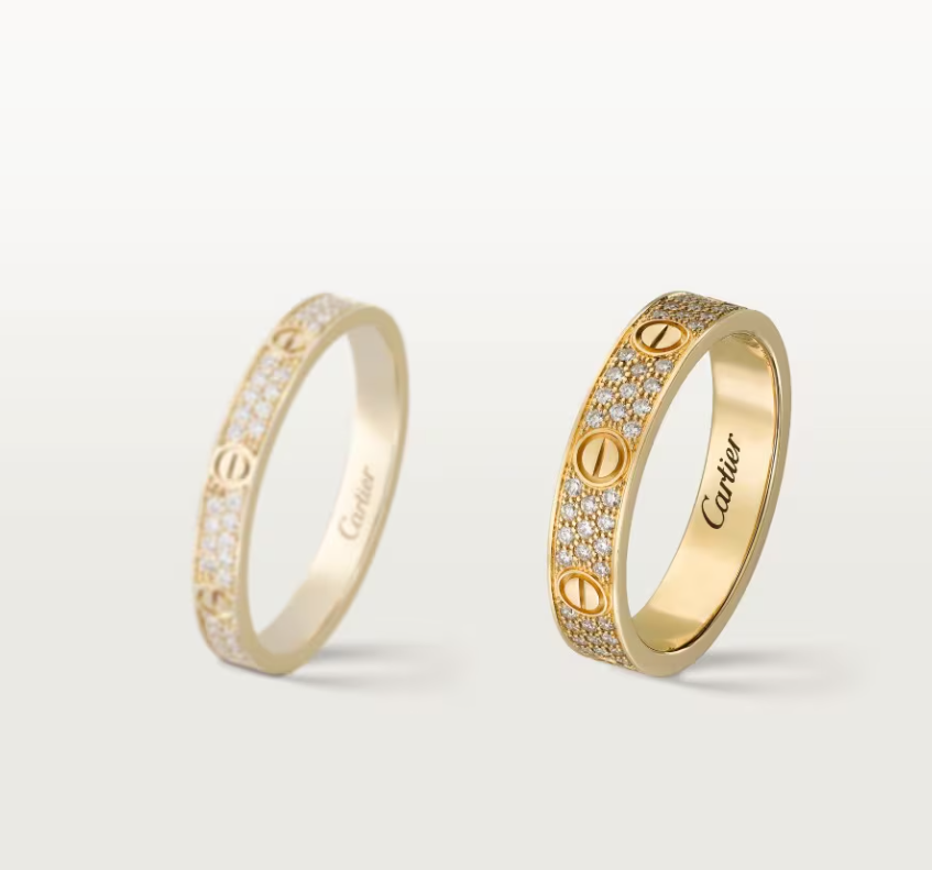[Select]LOVE RING 4mm-wide full-diamond ring GOLD