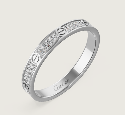 [Select]LOVE RING 2.6mm-wide full-diamond ring silver