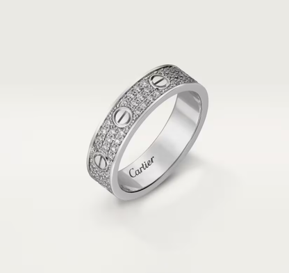 [Select]LOVE RING 4mm-wide full-diamond ring silver