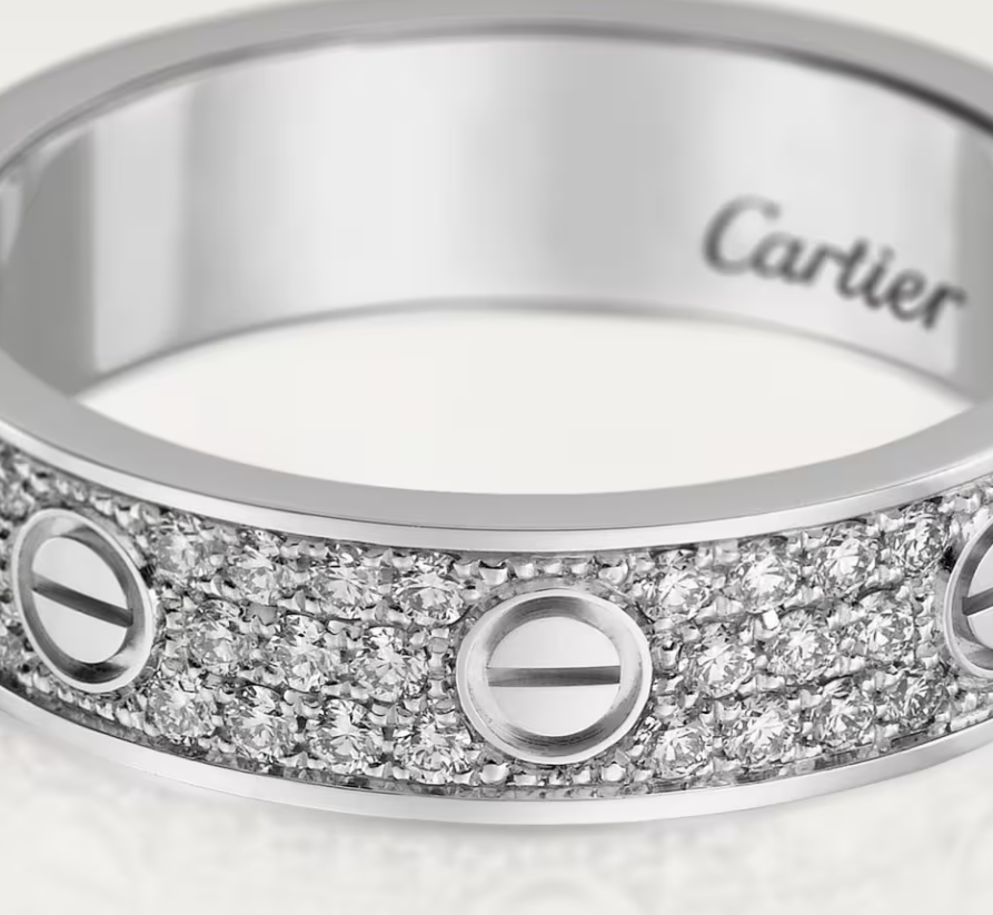 [Select]LOVE RING 4mm-wide full-diamond ring silver