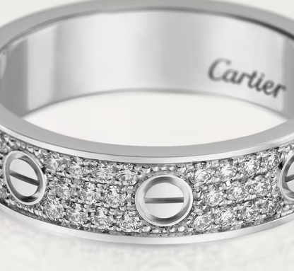 [Select]LOVE RING 4mm-wide full-diamond ring silver
