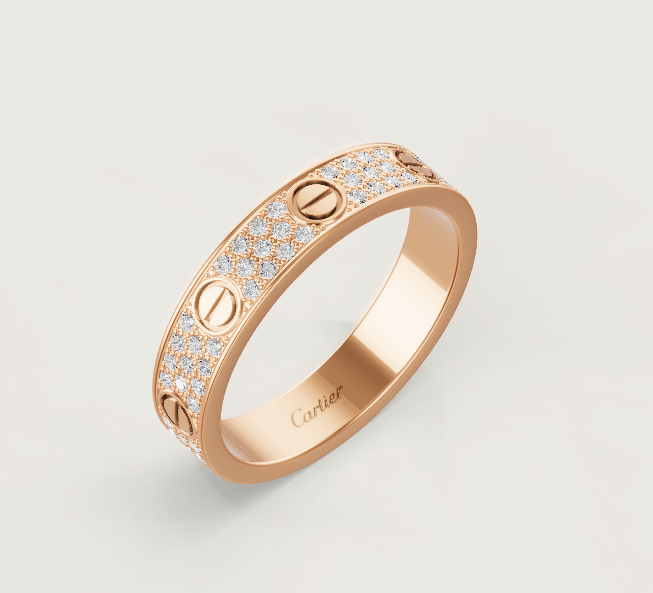 [Select]LOVE RING 4mm-wide full-diamond ring Select Gold
