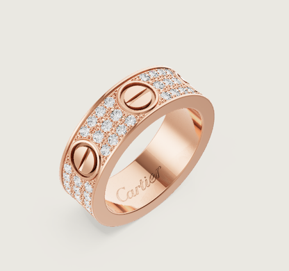 [Select]LOVE RING 6.5mm-wide full-diamond ring Select Gold