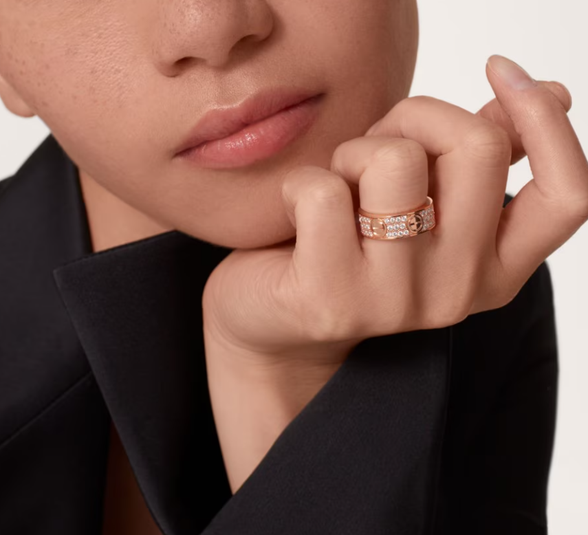 [Select]LOVE RING 6.5mm-wide full-diamond ring Select Gold