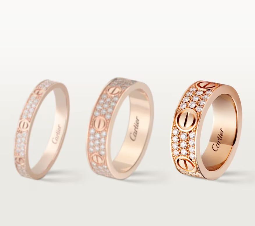 [Select]LOVE RING 6.5mm-wide full-diamond ring Select Gold