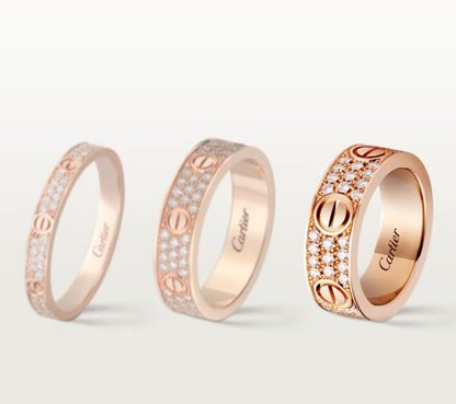 [Select]LOVE RING 6.5mm-wide full-diamond ring Select Gold