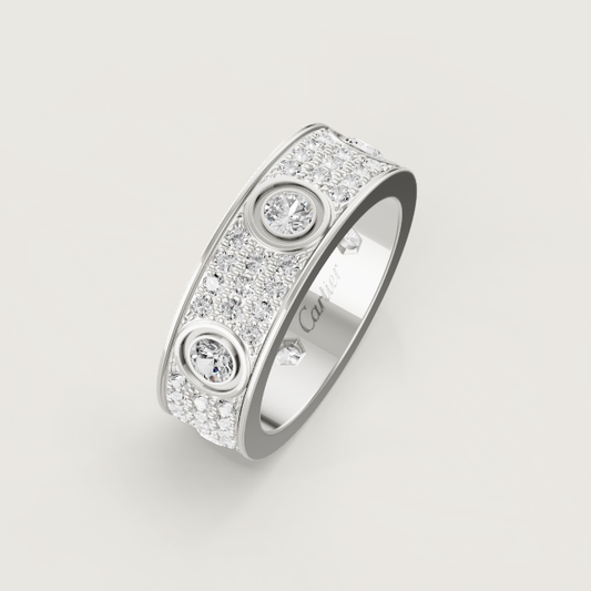 [Select]LOVE RING 6.5MM Full Diamond, 6 Major Diamonds Silver