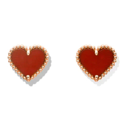 [Select]HEART CARNELIAN STUD EARRINGS