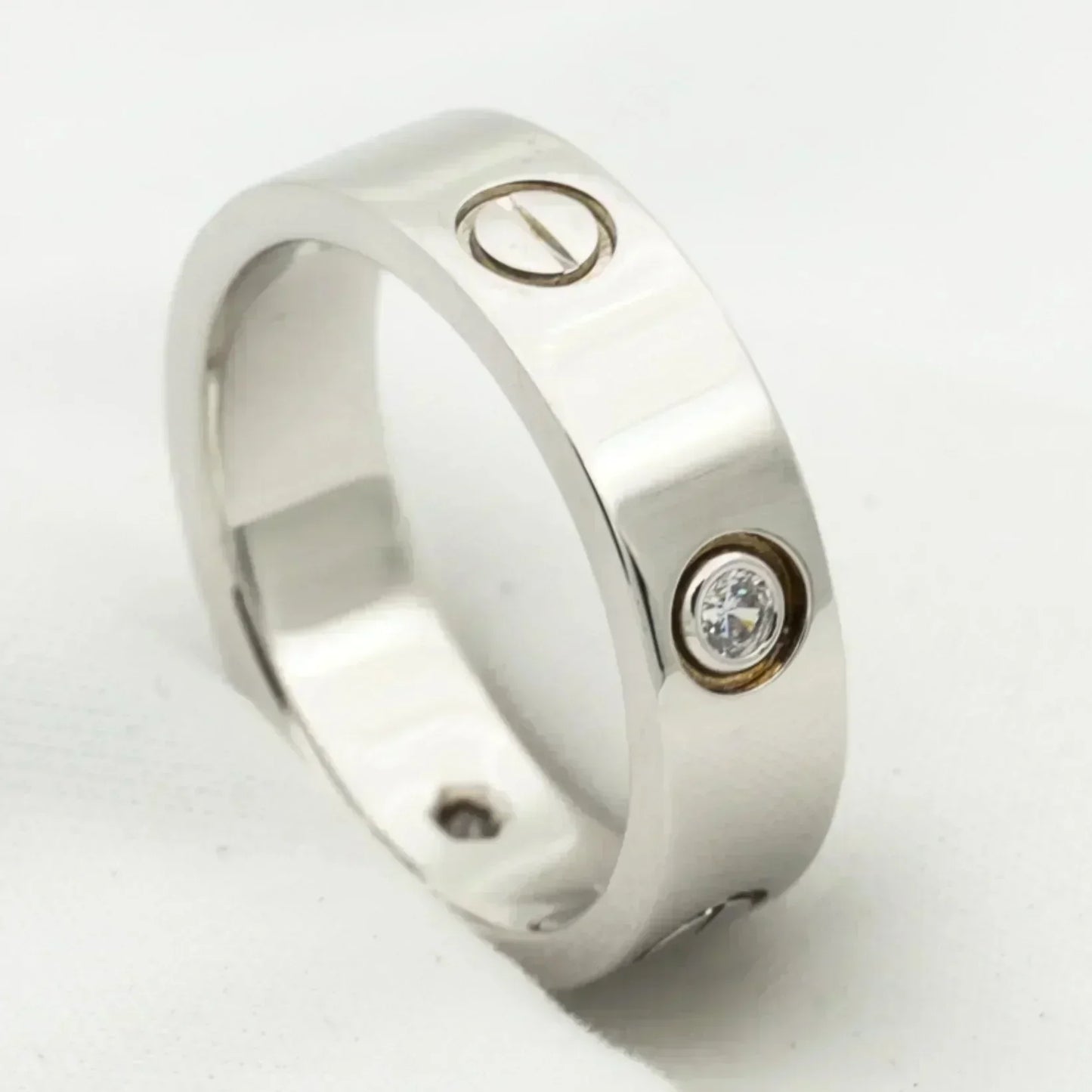 [Select]LOVE RING 5.5MM 3 DIAMONDS SILVER