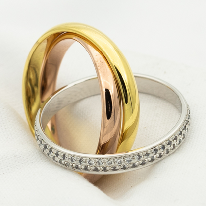 [Select Jewelry]TRINITY RING GOLD PINK GOLD SILVER DIAMONDS
