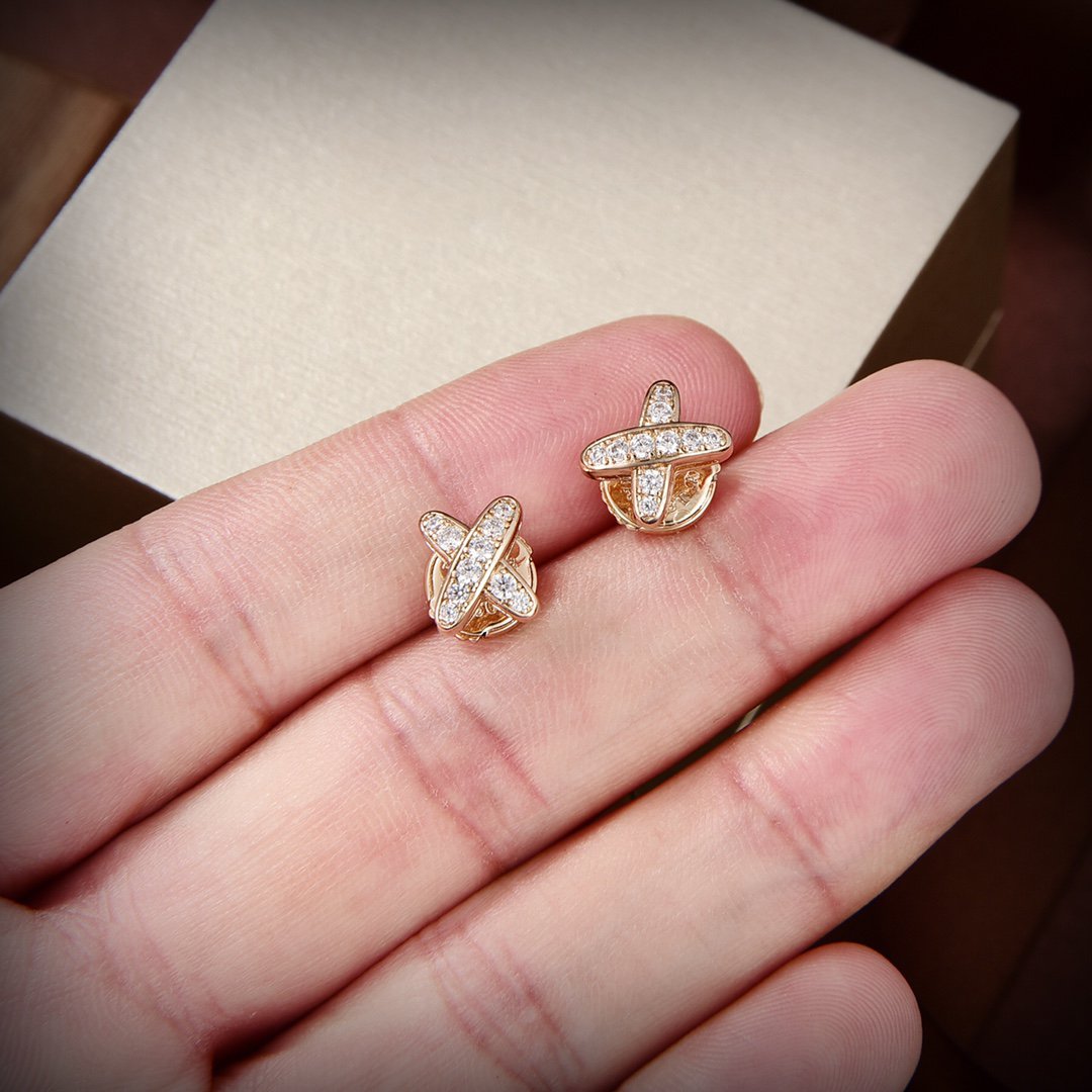 [Select]JEUX DE GOLD DIAMOND EARRINGS
