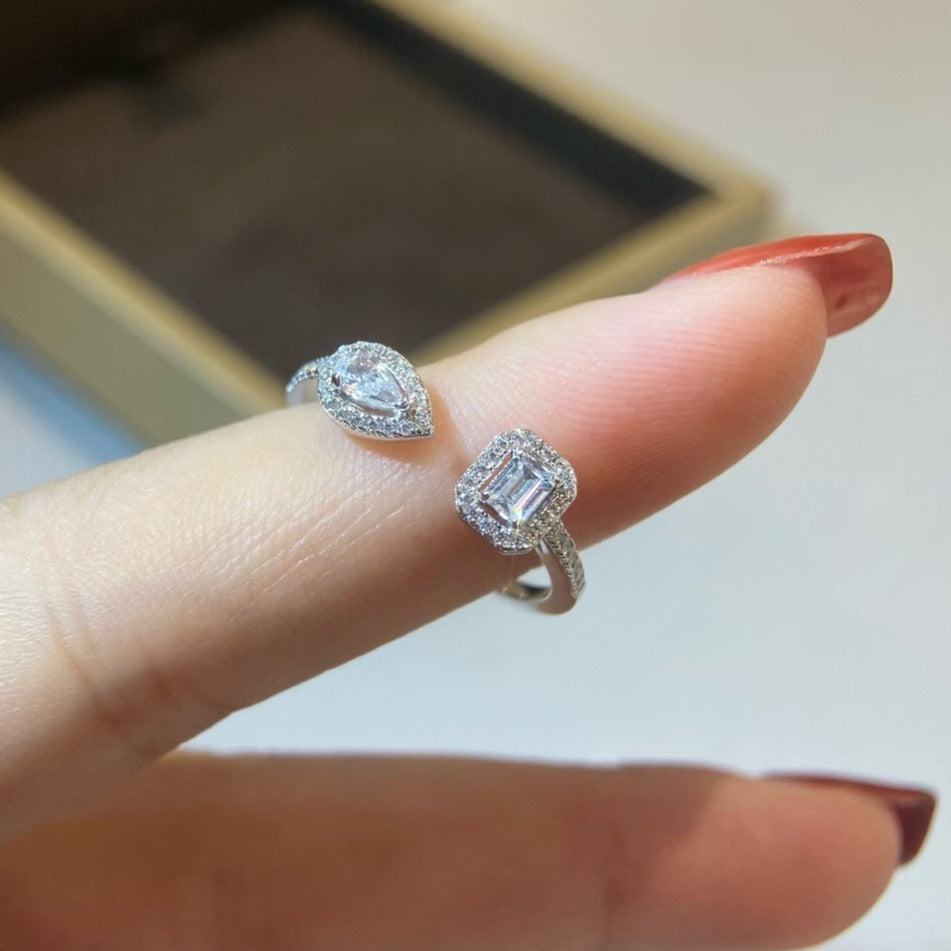[Select]MY TWIN TOI & MOI SILVER DIAMOND RING