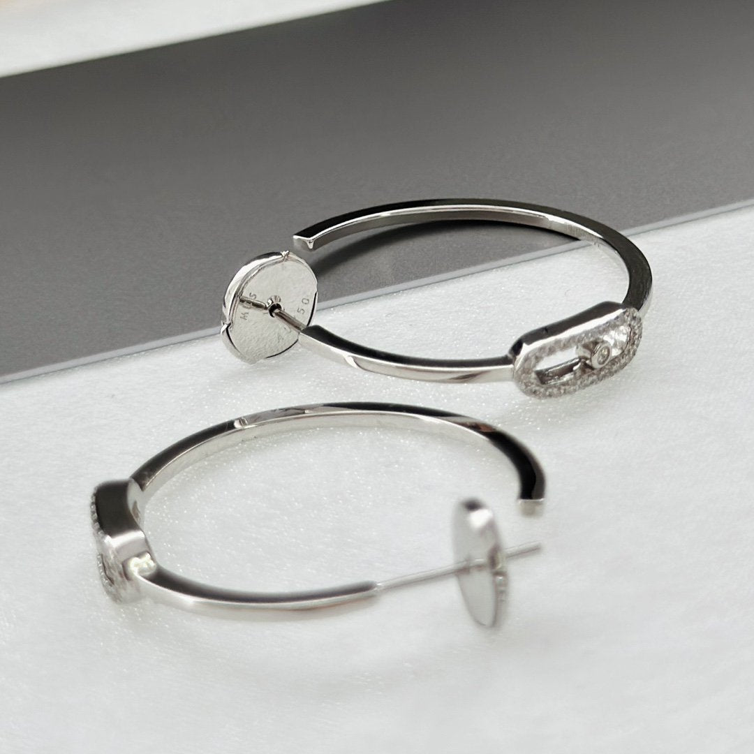 [Select]CREOLES MOVE UNO PM DIAMOND EARRINGS