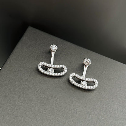 [Select]MOVE UNO SILVER DIAMOND EARRINGS