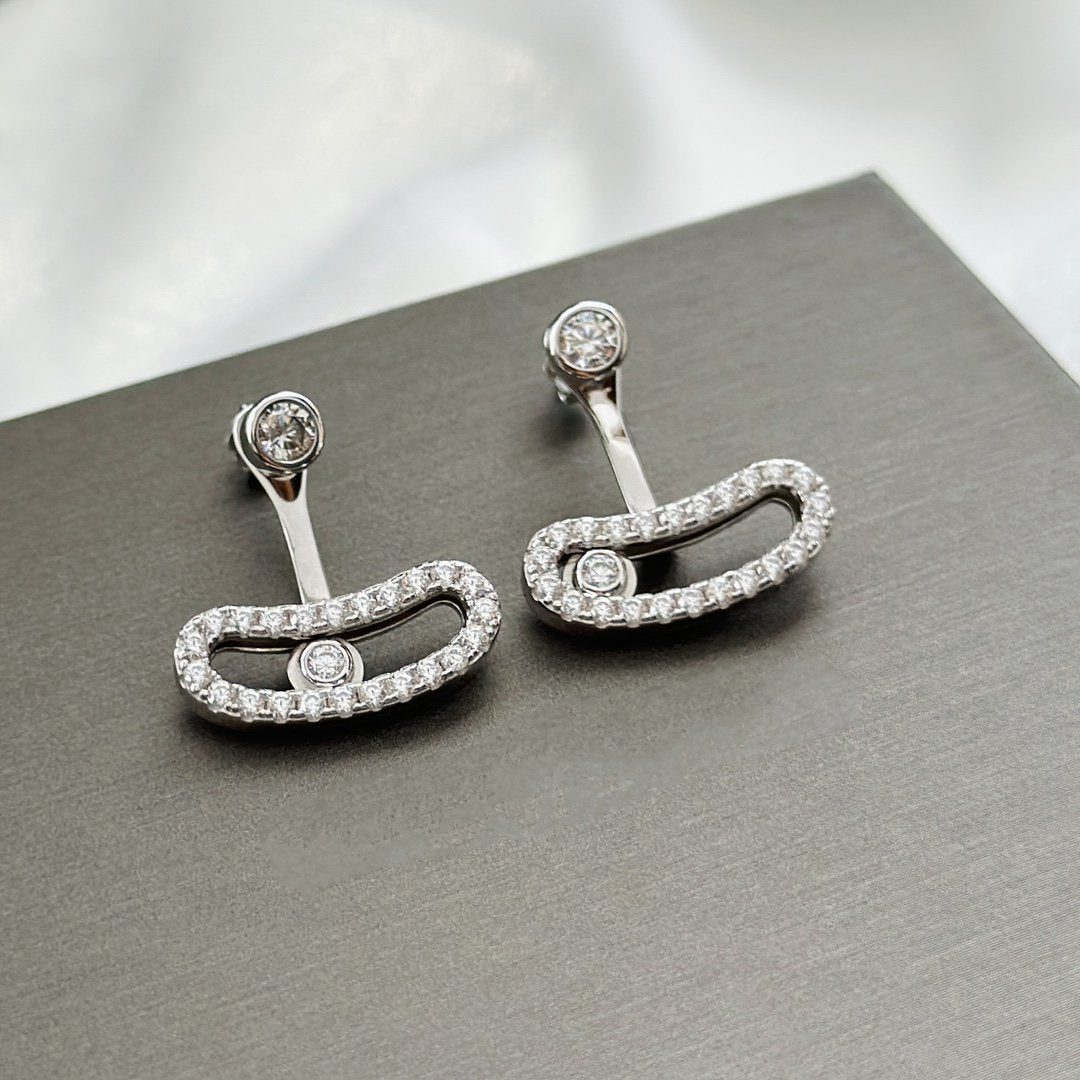 [Select]MOVE UNO SILVER DIAMOND EARRINGS