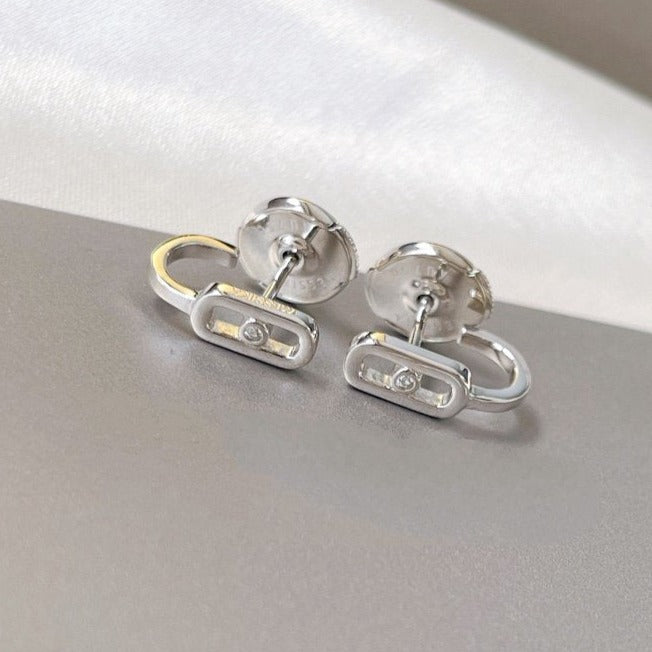 [Select]CREOLES MOVE UNO MINI 1 DIAMOND EARRINGS