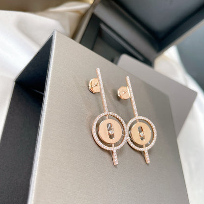 [Select]Demo MOVE ARROW PINK GOLD DIAMOND EARRINGS