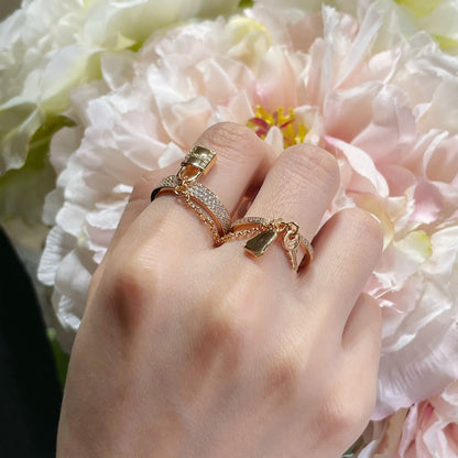 [Select]HM KELLY CLOCHETTE DOUBLE RING IN  WITH DIAMONDS
