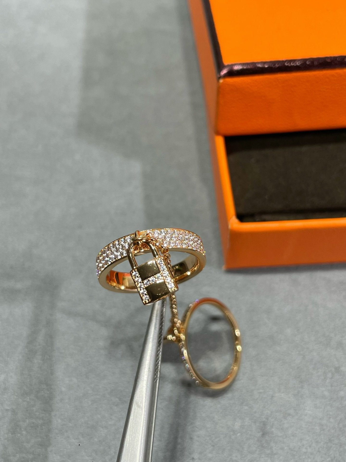 [Select]HM KELLY CLOCHETTE DOUBLE RING IN  WITH DIAMONDS