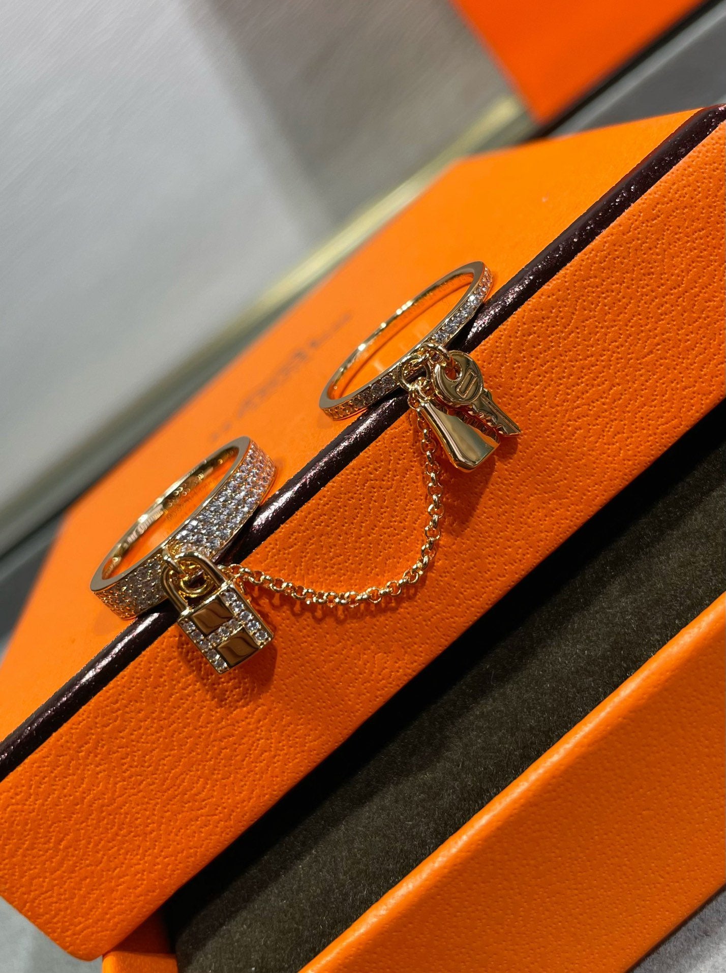 [Select]HM KELLY CLOCHETTE DOUBLE RING IN  WITH DIAMONDS