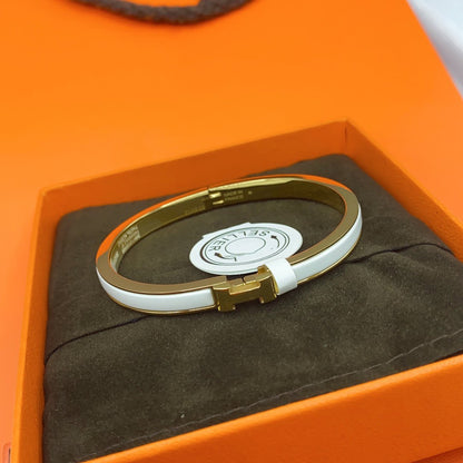[Select]CLASSIC HM CLIC WHITE 8MM ENAMEL BRACELET