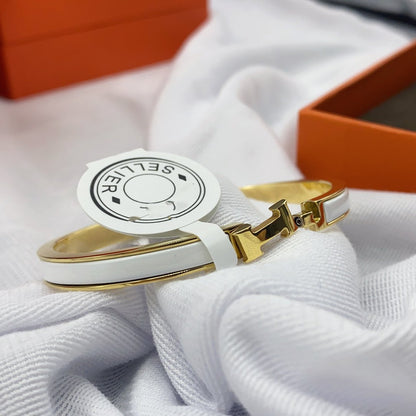 [Select]CLASSIC HM CLIC WHITE 8MM ENAMEL BRACELET