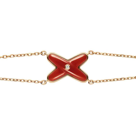 [Select]JEUX BRACELET CARNELIAN PINK GOLD 1 DIAMOND