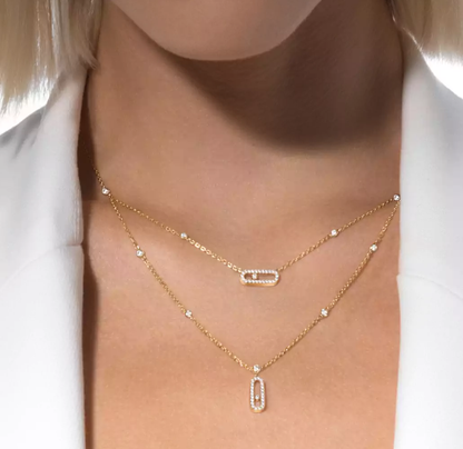 [Select]MS Double-Circle Full-Diamond Necklace