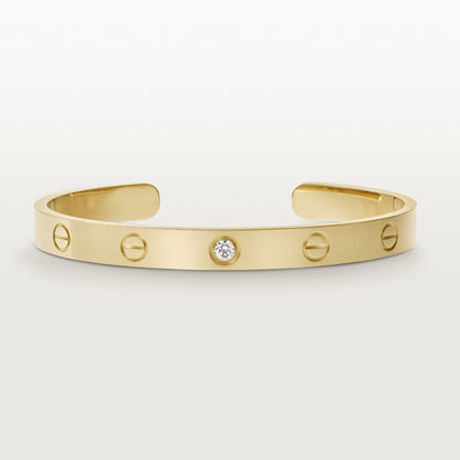 [Select]LOVE BRACELET 6.1MM 1 DIAMOND OPEN CUFF