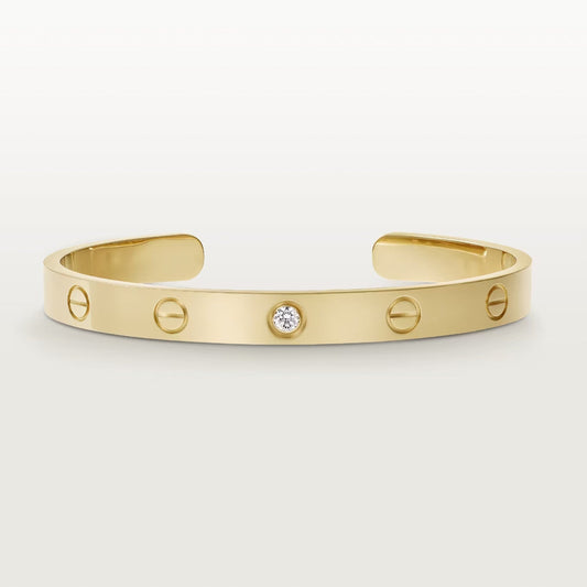 [Select]LOVE BRACELET 6.1MM 1 DIAMOND OPEN CUFF