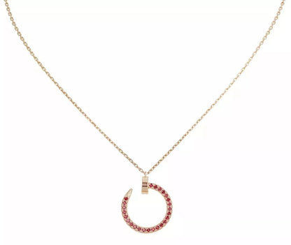 [Select]JUSTE NECKLACE GOLD RED DIAMONDS