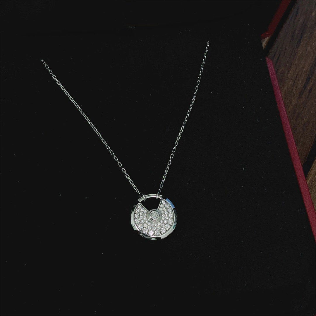 [Select]AMULETTE SILVER FULL DIAMOND NECKLACE