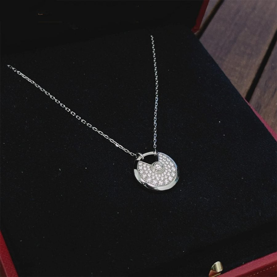 [Select]AMULETTE SILVER FULL DIAMOND NECKLACE