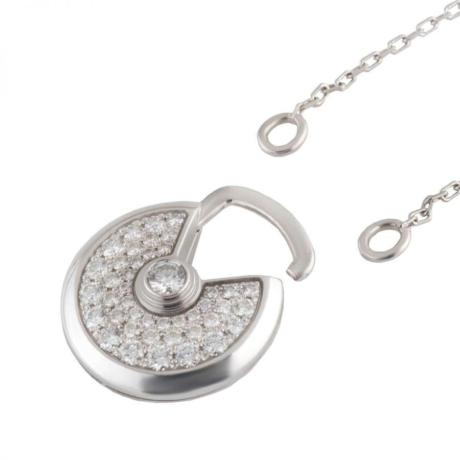 [Select]AMULETTE SILVER FULL DIAMOND NECKLACE