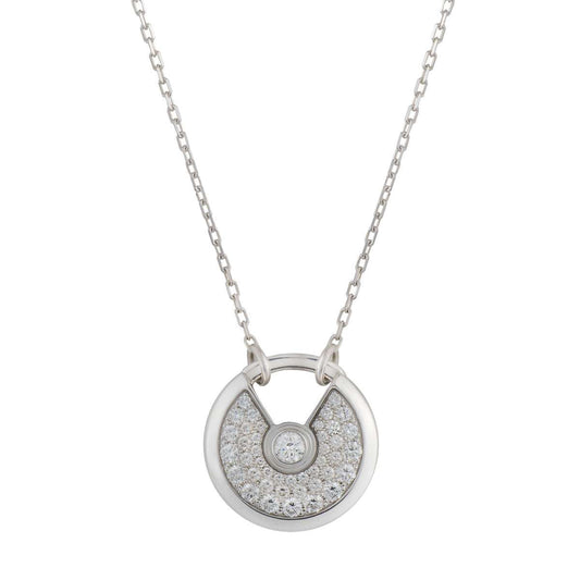 [Select]AMULETTE SILVER FULL DIAMOND NECKLACE