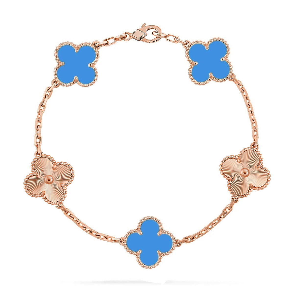 [Select] CLOVER 5 MOTIF BLUE AGATE BRACELET COLLECTION