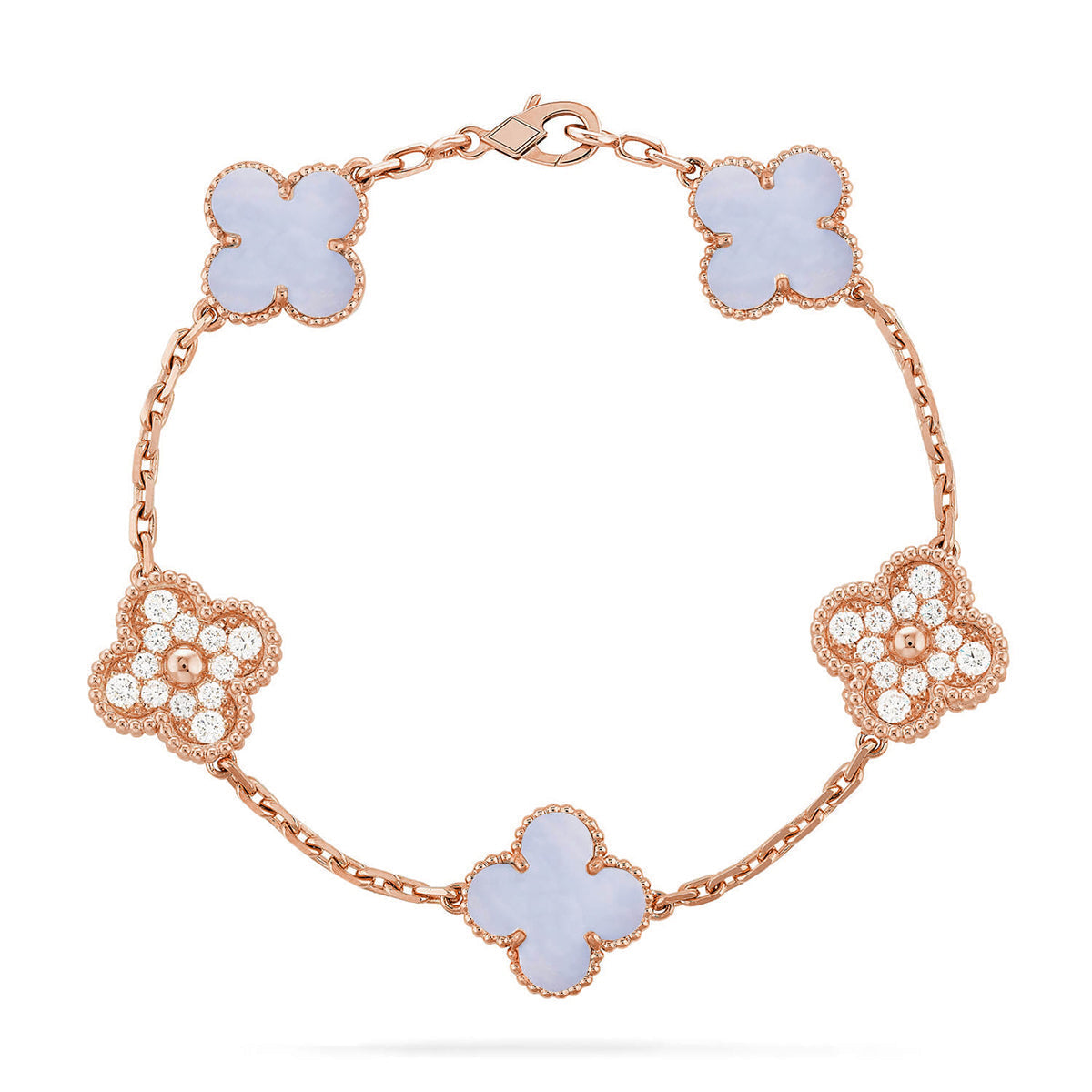 [Select] CLOVER 5 MOTIF PURPLE CHALCEDONY BRACELET COLLECTION
