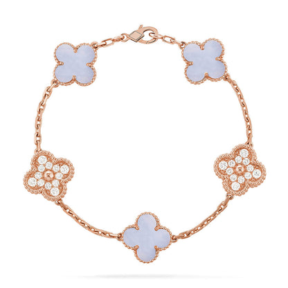 [Select] CLOVER 5 MOTIF PURPLE CHALCEDONY BRACELET COLLECTION