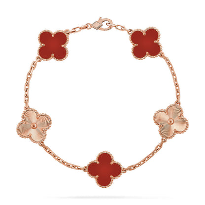 [Select] CLOVER 5 MOTIF RED CORNELIAN BRACELET COLLECTION