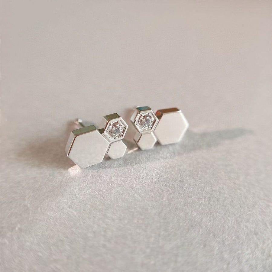 [Select]BEE LOVE SILVER DIAMOND EARRINGS