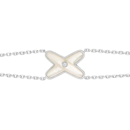 [Select]JEUX BRACELET WHITE MOP SILVER 1 DIAMOND