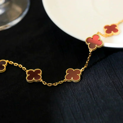 [Select] CLOVER 5 MOTIF RED CORNELIAN BRACELET COLLECTION