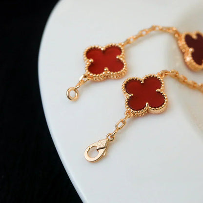 [Select] CLOVER 5 MOTIF RED CORNELIAN BRACELET COLLECTION